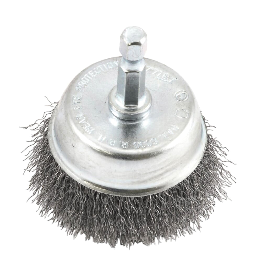 72730 Wire Cup Brush, 2 in Dia, 0.008 in Dia Bristle, Steel Bristle