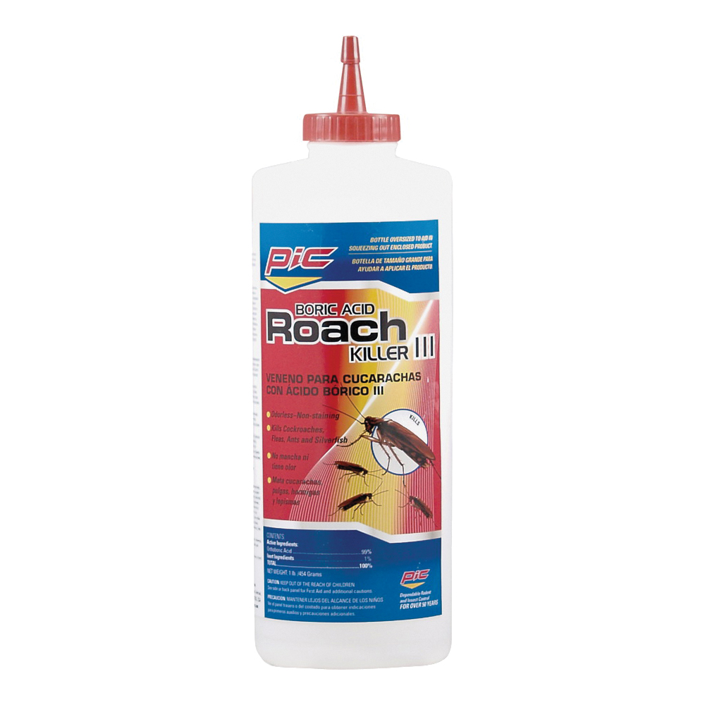 PIC BA-16 Roach Killer, Powder, Spray Application, 16 oz Bottle