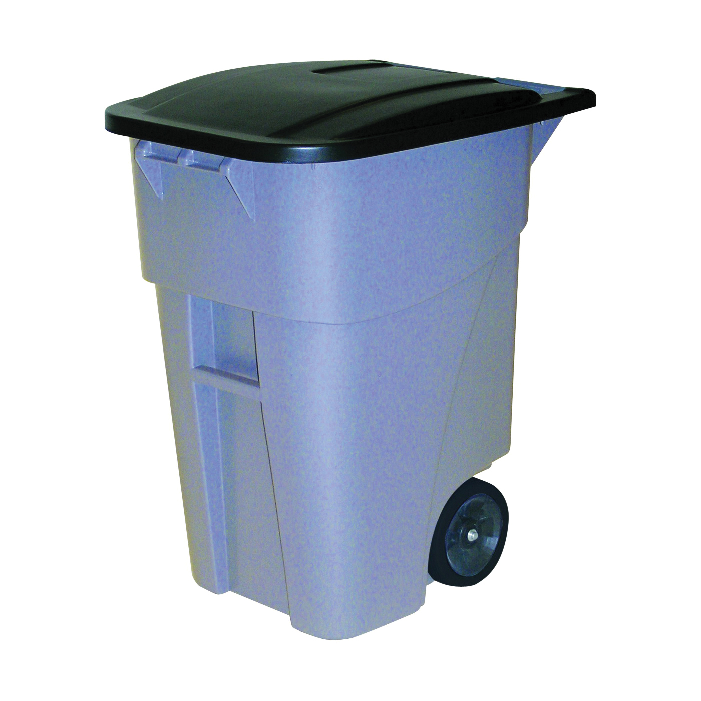 FG9W2728GRAY Trash Container, 50 gal Capacity, Polyethylene, Gray, Hinged Lid Closure