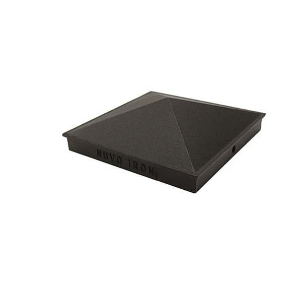 4 in X 6 in Aluminum Post Cap, Nuvo Iron, Black - 1