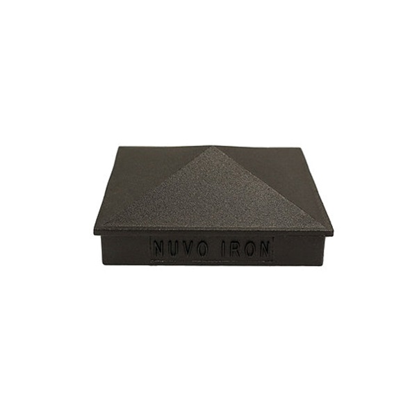 4 in X 6 in Aluminum Post Cap, Nuvo Iron, Black - 2