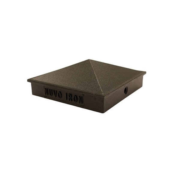 4 in X 6 in Aluminum Post Cap, Nuvo Iron, Black - 4