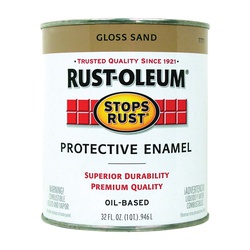 Stops Rust 7771502 Enamel Paint, Oil, Gloss, Sand, 1 qt, Can, 50 to 90 sq-ft/qt Coverage Area