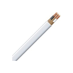 NM-B Building Wire, 14 AWG 2-Conductor Solid Copper Wire With Ground, Sheathed Cable, PVC Insulation, White, 25 ft L - 1