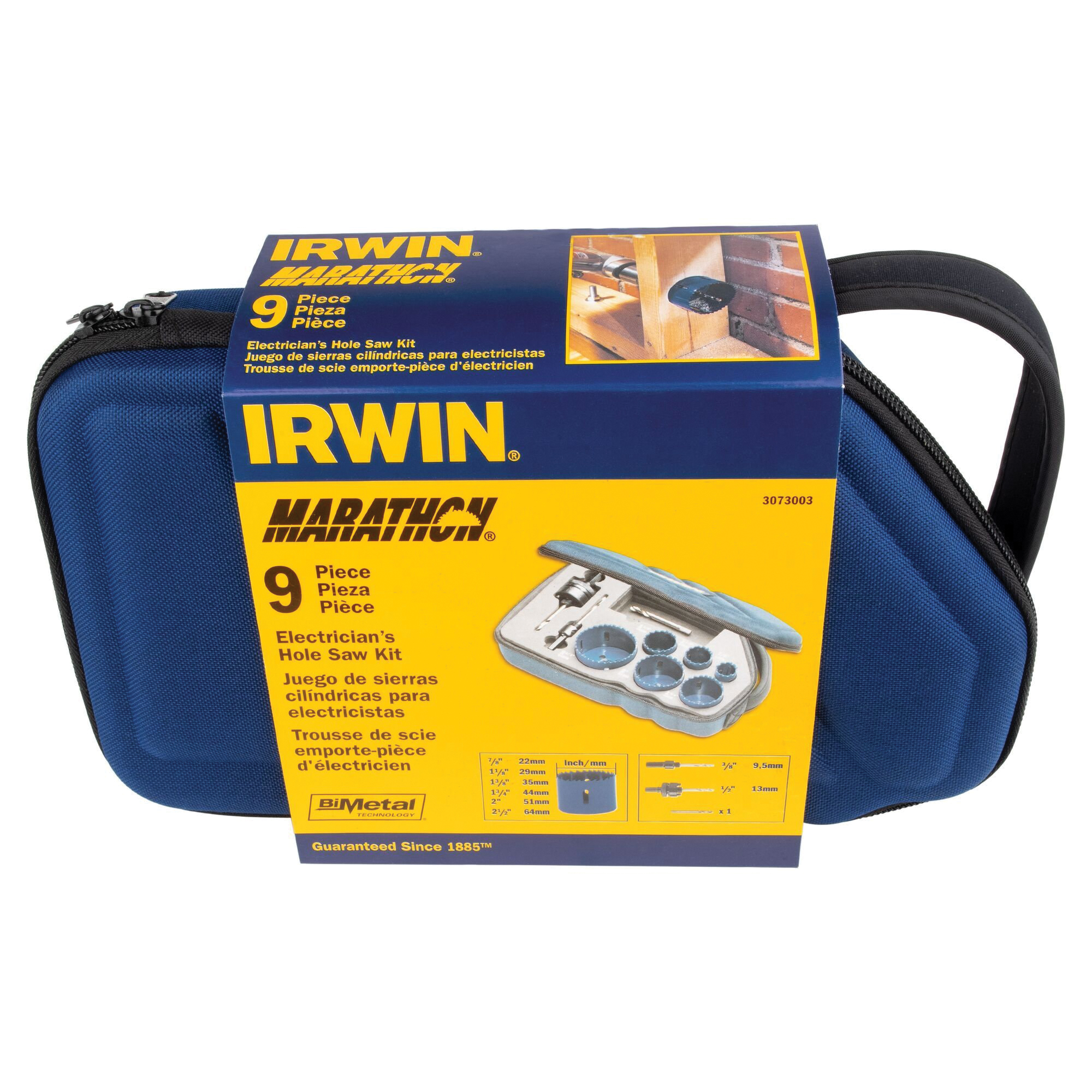 Irwin 3073003 Hole Saw Electrician's Kit, 9-Piece, Bi-Metal - 4