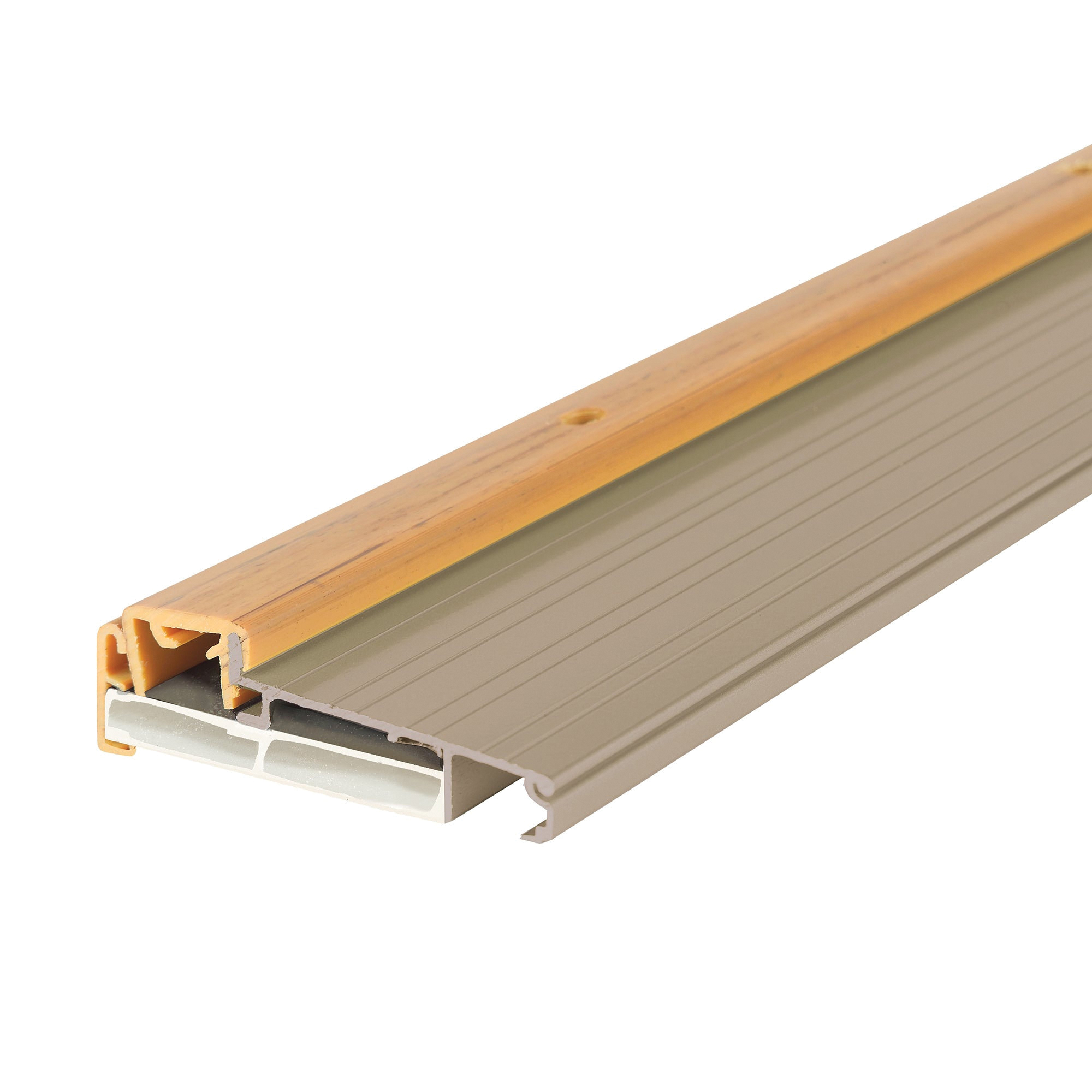 49008 Adjustable Thermal Break Threshold, 36 in L, 4-9/16 in W, Aluminum, Satin Nickel