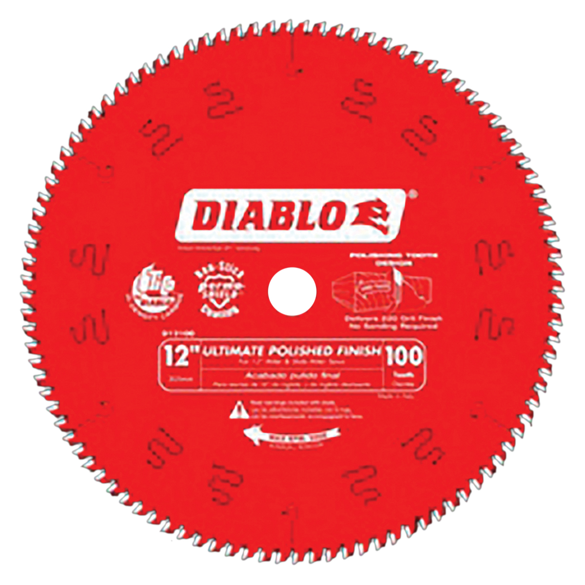 D12100X Circular Saw Blade, 12 in Dia, 1 in Arbor, 100-Teeth, Carbide Cutting Edge