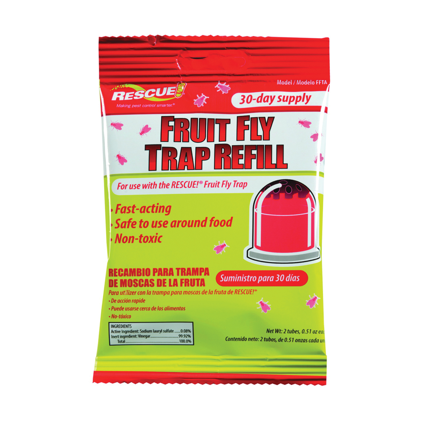 FFTA-DB12 Fruit Fly Trap, Liquid, 0.51 oz Box