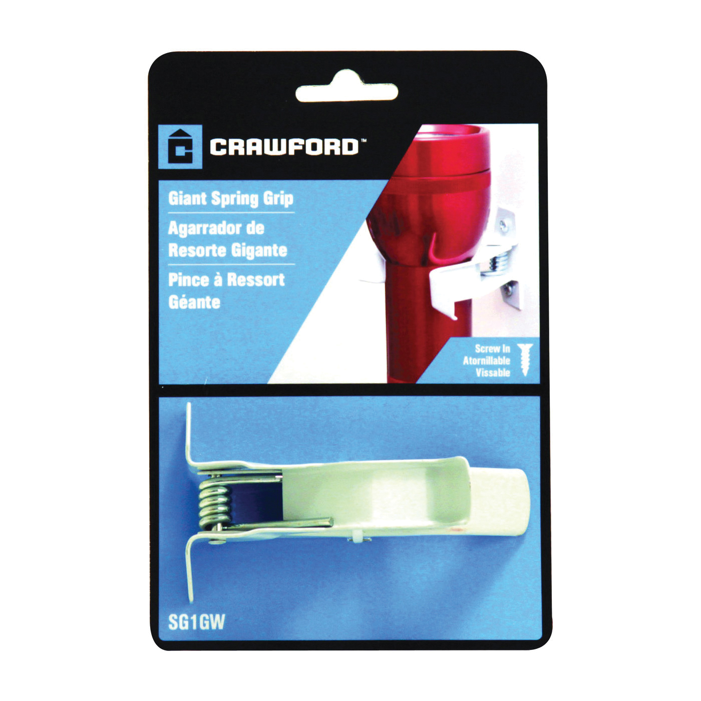 SG1GW Spring Grip Clip, Large, Steel, White