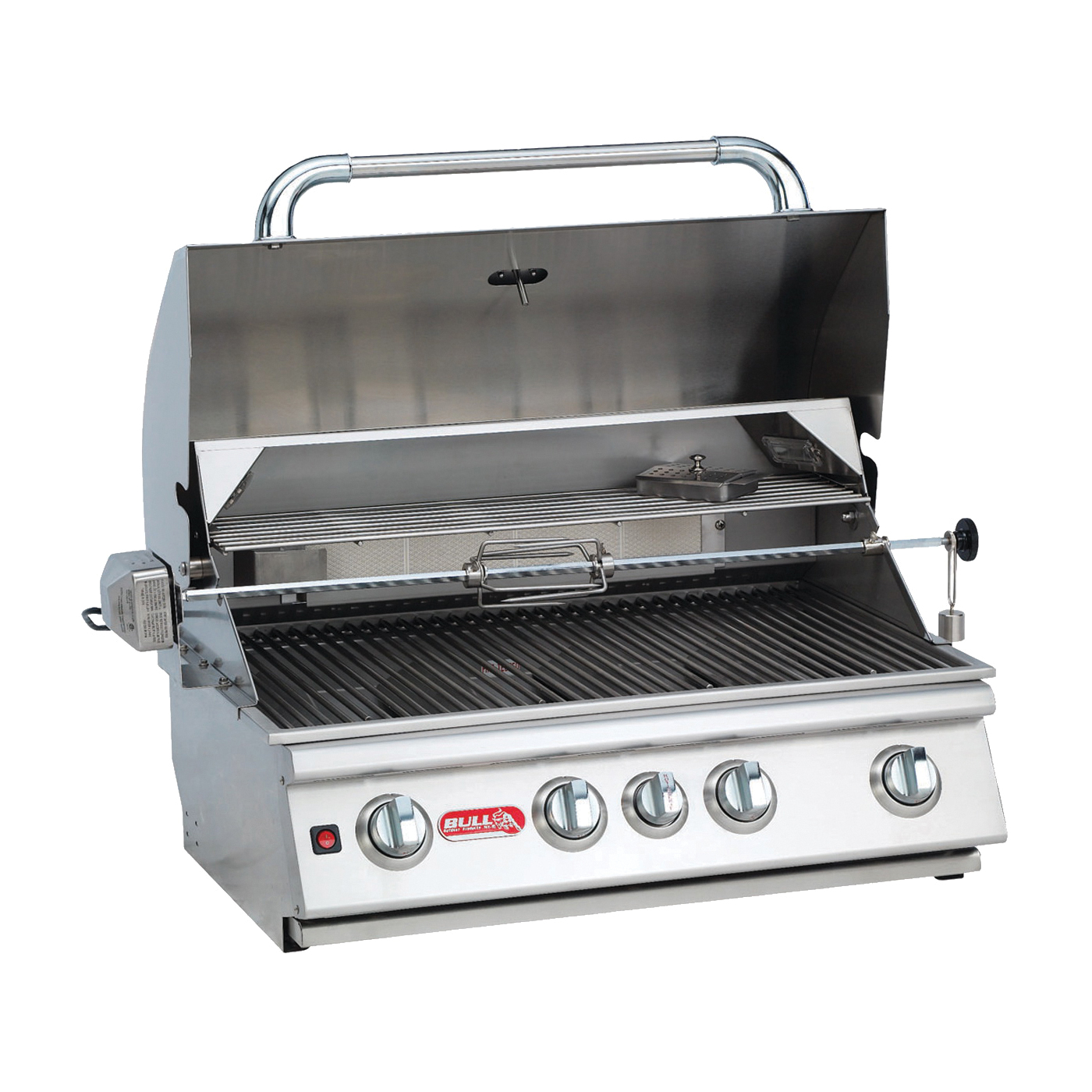 Angus 47629 Gas Grill Head, 75000 Btu, Natural Gas, 4-Burner, 210 sq-in Secondary Cooking Surface, Stainless Steel, Silver