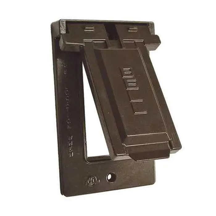 5103-2 Cover, 2-13/16 in W, 1-Gang, Metal, Bronze, Powder-Coated