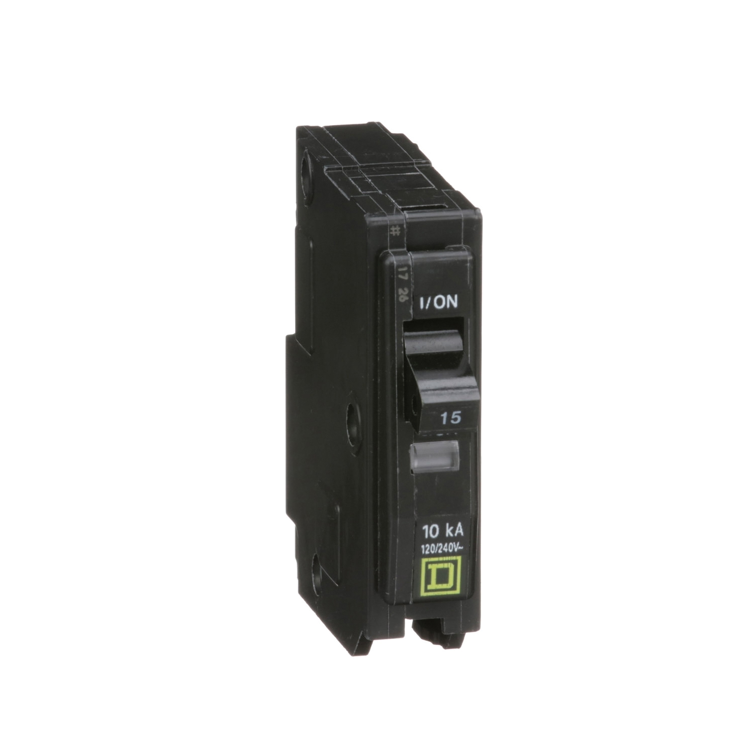 QO115C Miniature Circuit Breaker, 15 A, 1-Pole, 120/240 VAC, 48 VDC, Plug Mounting
