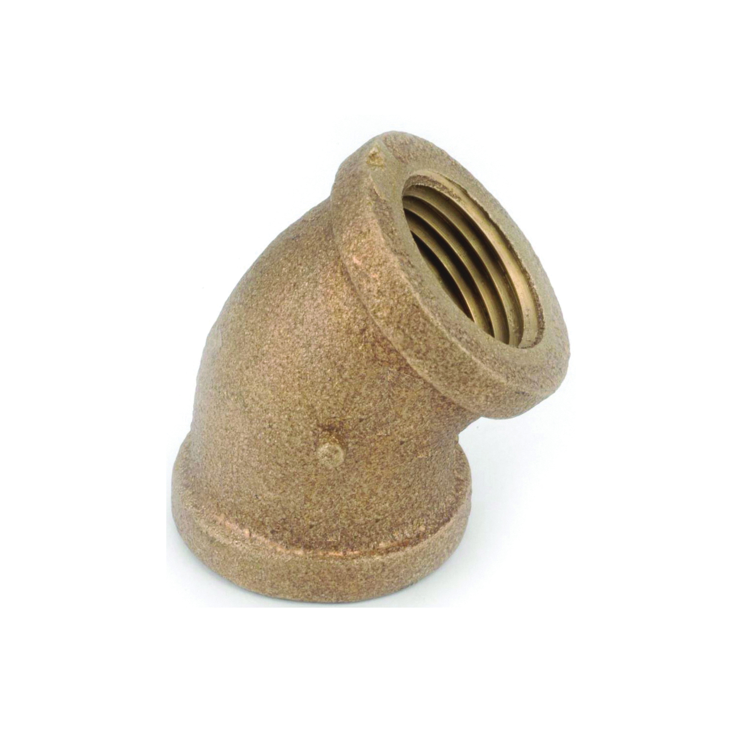 738107-06 Pipe Elbow, 3/8 in, FIP, 45 deg Angle, Brass, Rough, 200 psi Pressure