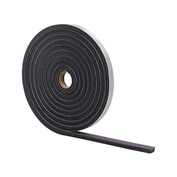 02097 Tape, 1/2 in W, 17 ft L, 3/8 in Thick, Foam, Gray