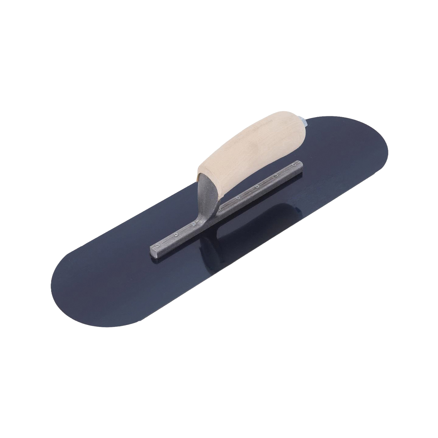 PT144B Pool Trowel, Steel Blade, Curved Handle, Wood Handle, 4 in OAW