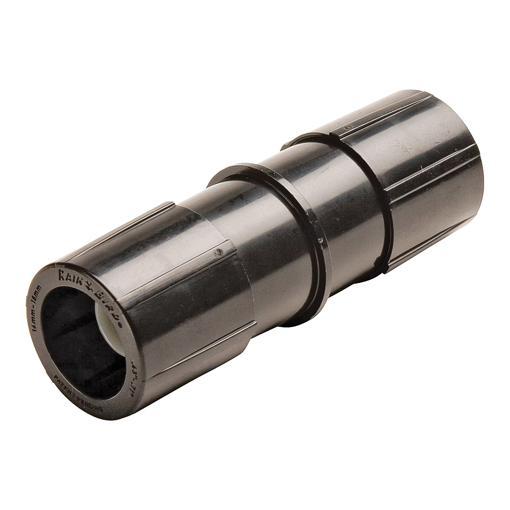 EFC25-1PK Universal Tubing Coupling, 1/2 in Connection, Compression, Plastic, Black