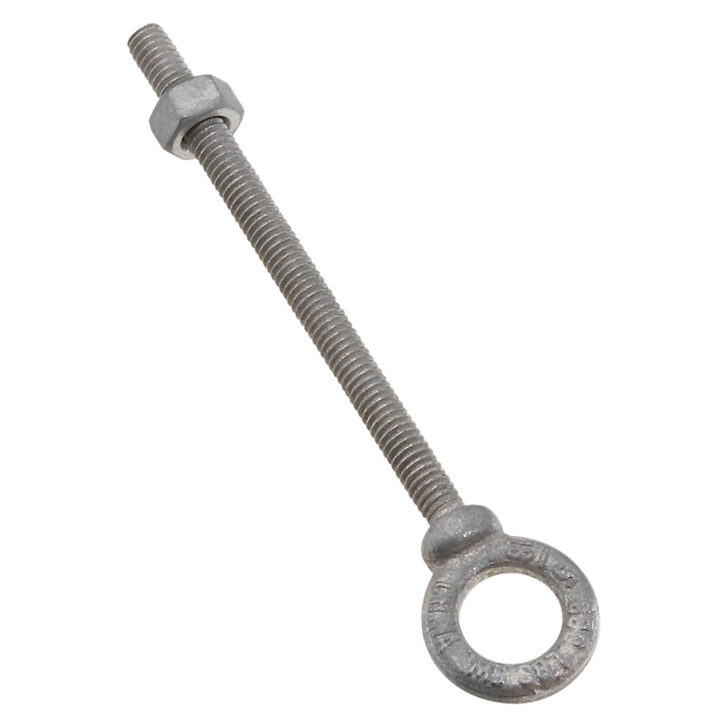 N245-118 Eye Bolt, 5/16-18 Thread, Coarse Thread, 4-1/8 in L Thread, 5/8 in ID x 1-1/8 in OD Dia Eye