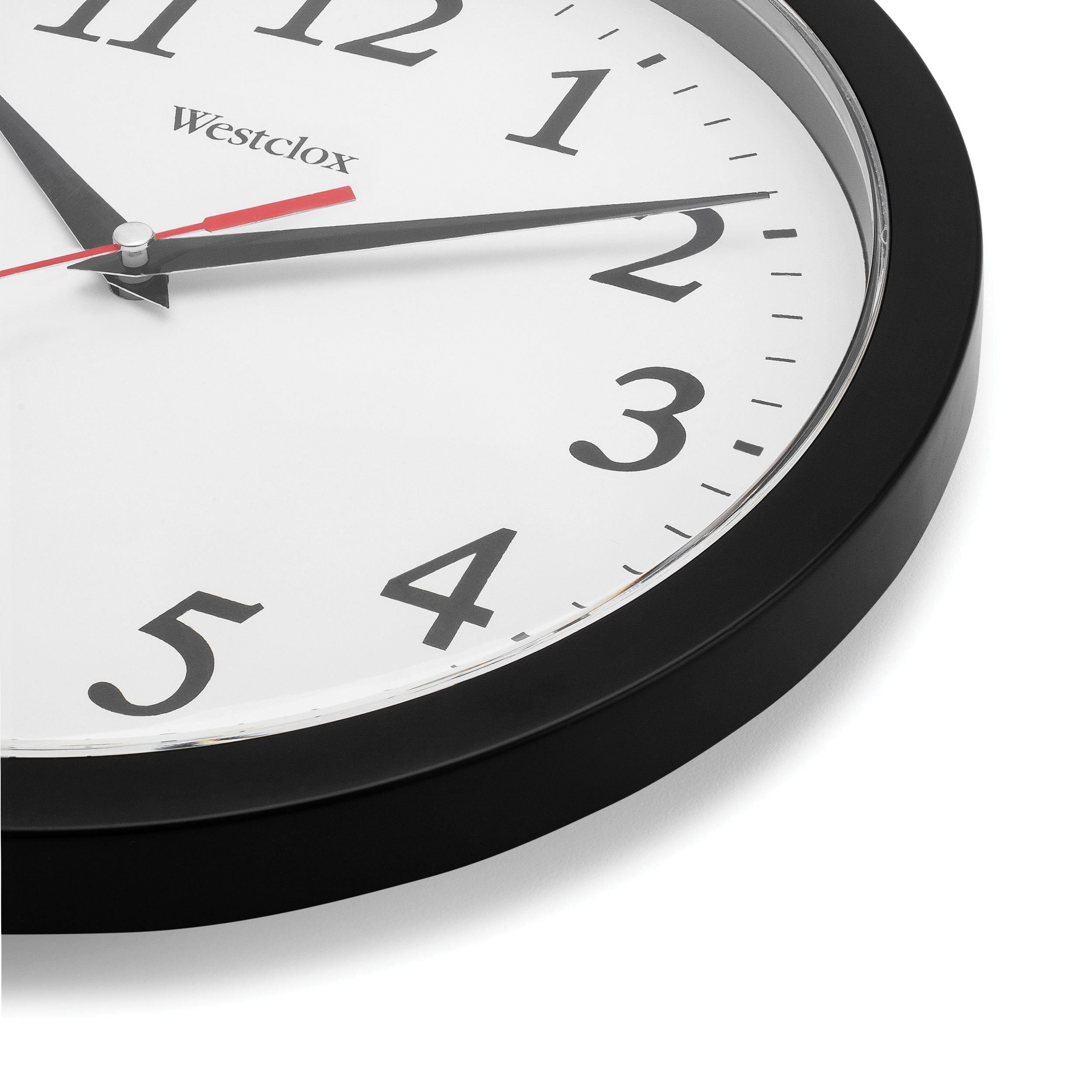 Westclox 461861 Clock, Round, Black Frame, Plastic Clock Face, Analog - 3