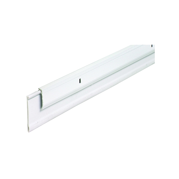 05769 Double Fin Door Sweep, 36 in L, 1/4 in W, 2-1/8 in H, Aluminum Flange, Vinyl Insert, White