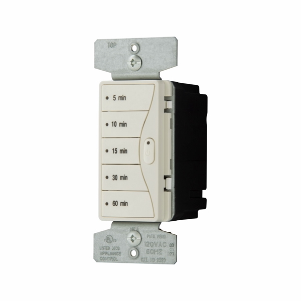Eaton Wiring Devices PT18M-LA-K Minute Timer, 15 A, 120 V, 1800 W, 5 to 60 min Time Setting, Light Almond - 1