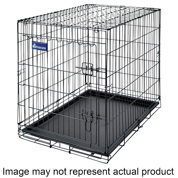 Precison Pet 41276/21944 Pet Kennel, 34 in OAL, 22 in OAW, 25 in OAH, Steel, Powder-Coated, Black