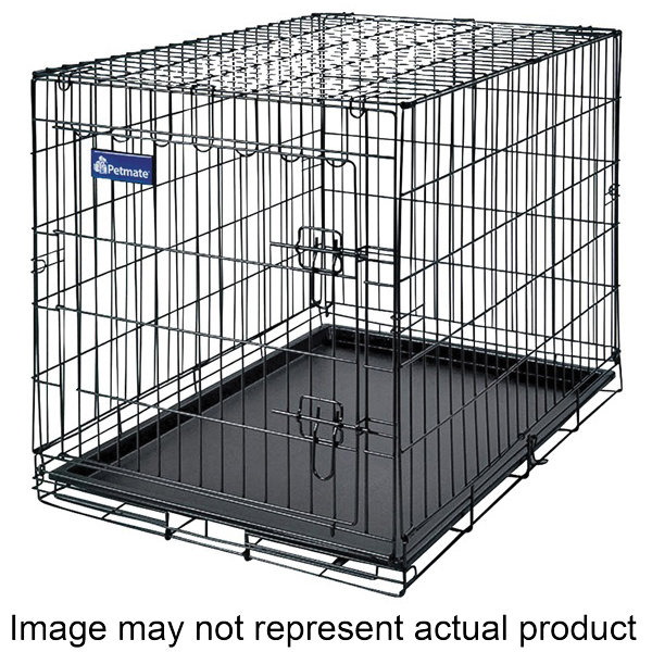 Precison Pet 41277/21945 Pet Kennel, 42 in OAL, 28 in OAW, 30 in OAH, Steel, Powder-Coated, Black