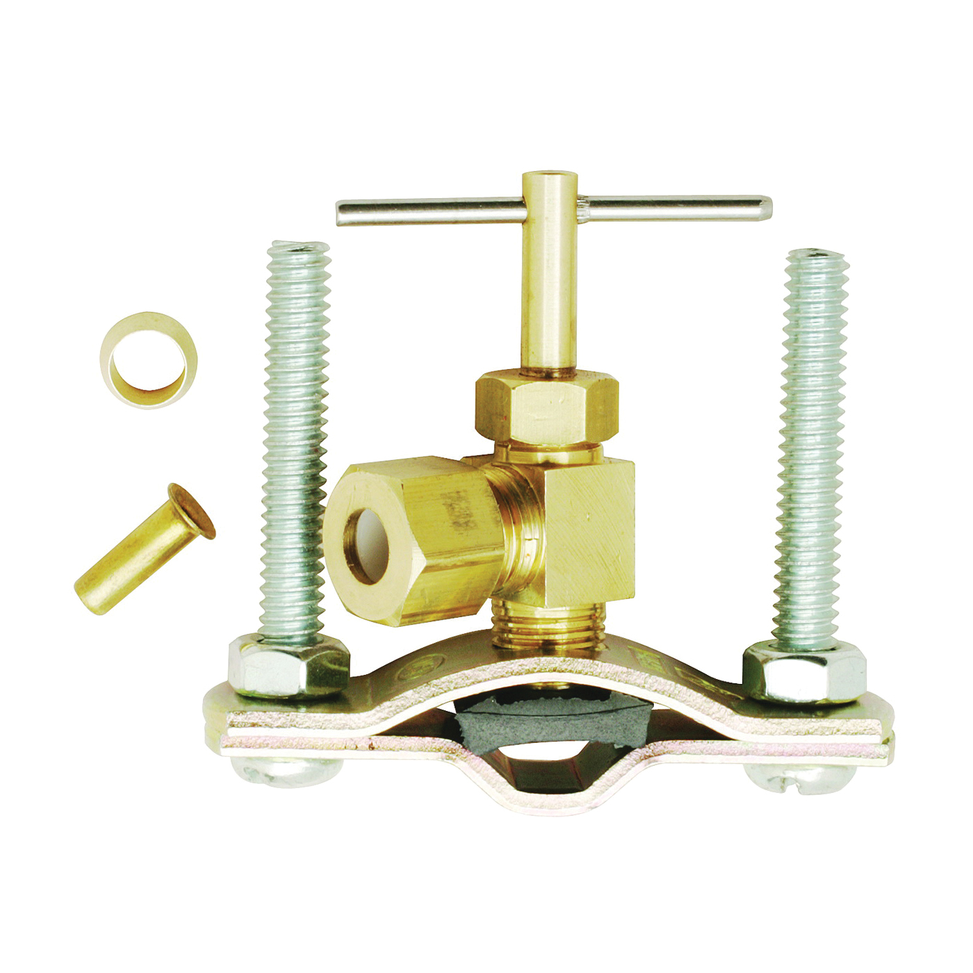 PP25502LF Saddle Valve, 1/4 in Connection, Compression, Brass Body, Chrome
