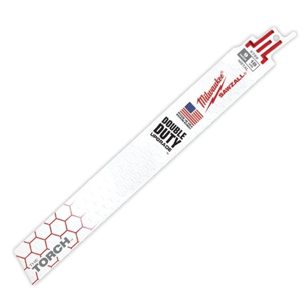 The Torch 48-00-5788 Reciprocating Saw Blade, 1 in W, 9 in L, 18 TPI, Bi-Metal Cutting Edge