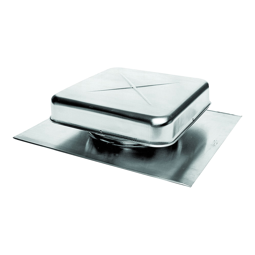 LomanCool 550 Static Roof Vent, 16-3/8 in OAL, 15-3/8 in OAW, 50 sq-in Net Free Ventilating Area, Aluminum, Mill