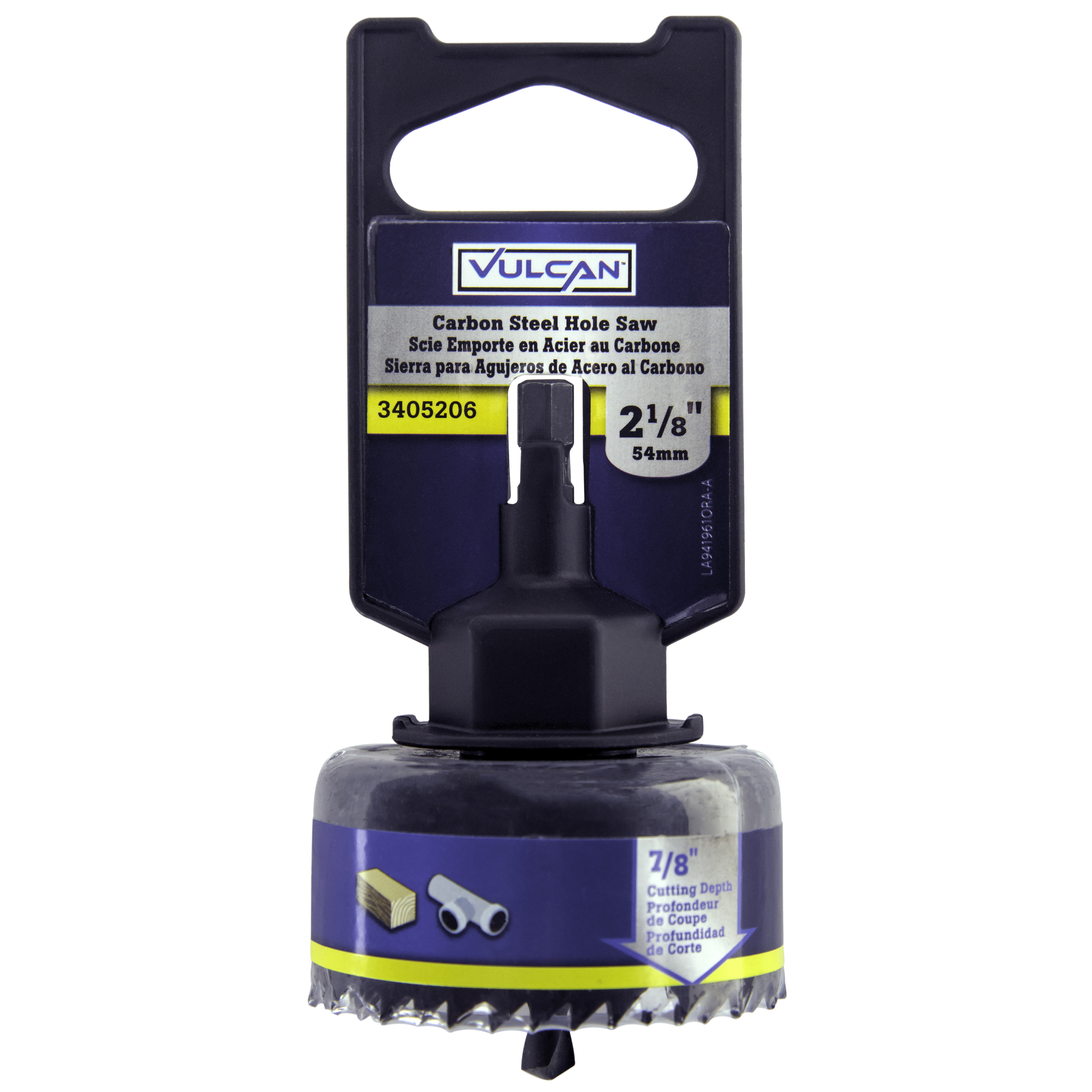 941961OR Hole Saw, 2-1/8 in Dia, 3/4 in D Cutting, 3 in Arbor, HCS Cutting Edge, 3 in Pilot Drill