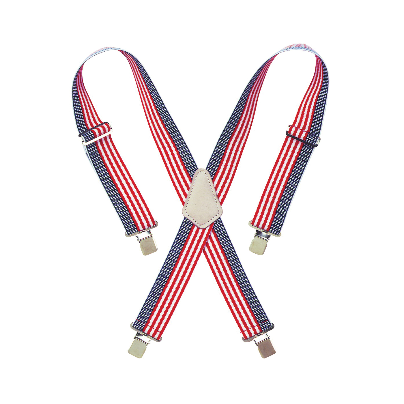 TOOL WORKS 110USA Heavy-Duty Work Suspender, One-Size, Elastic, Blue/Red/White