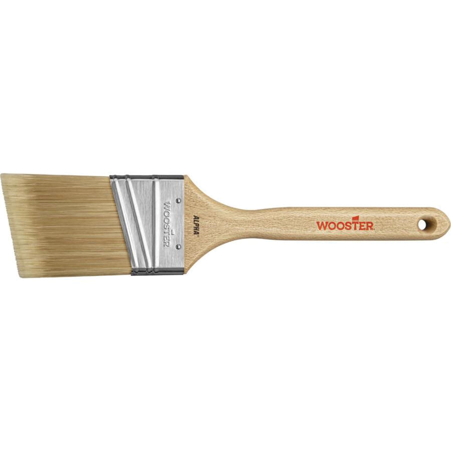 Alpha 4231-2 1/2 Paint Brush, 2-1/2 in W, 2-15/16 in L Bristle, Synthetic Fabric Bristle, Angular Handle