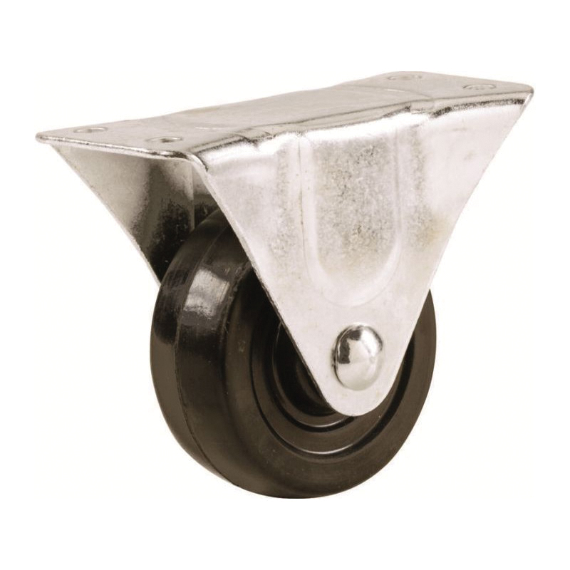 9483 Rigid Caster, 3 in Dia Wheel, 1-1/4 in W Wheel, Rubber Wheel, Black, 175 lb