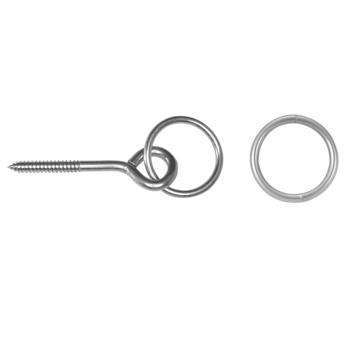 T7665001 Welded Ring, 200 lb Working Load, 2 in ID Dia Ring, #7B Chain, 0.26 in Wire, Steel, Nickel-Plated