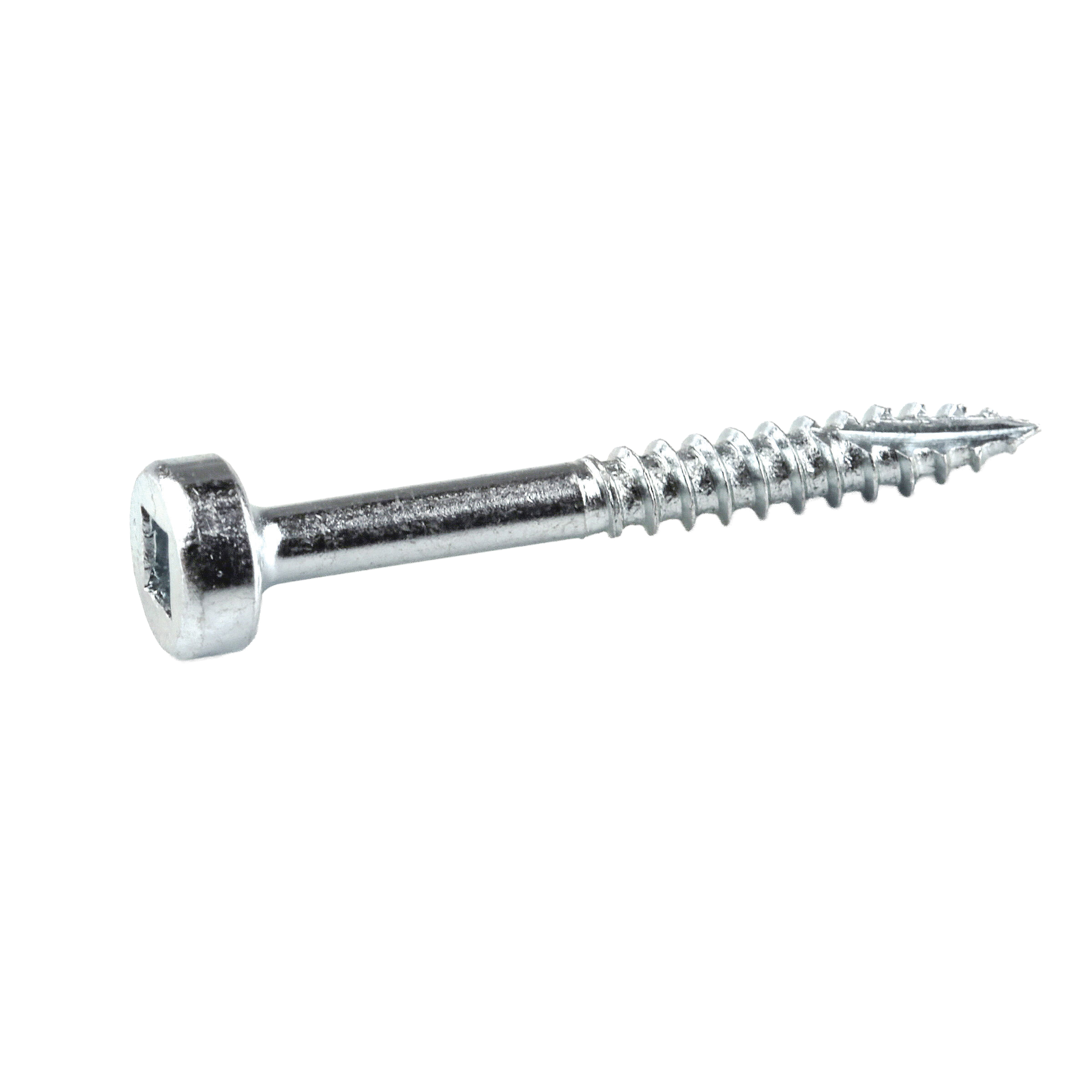 SPS-F125-100 Pocket-Hole Screw, #6 Thread, 1-1/4 in L, UNF Thread, Pan Head, Square Drive, Carbon Steel, 100 PK