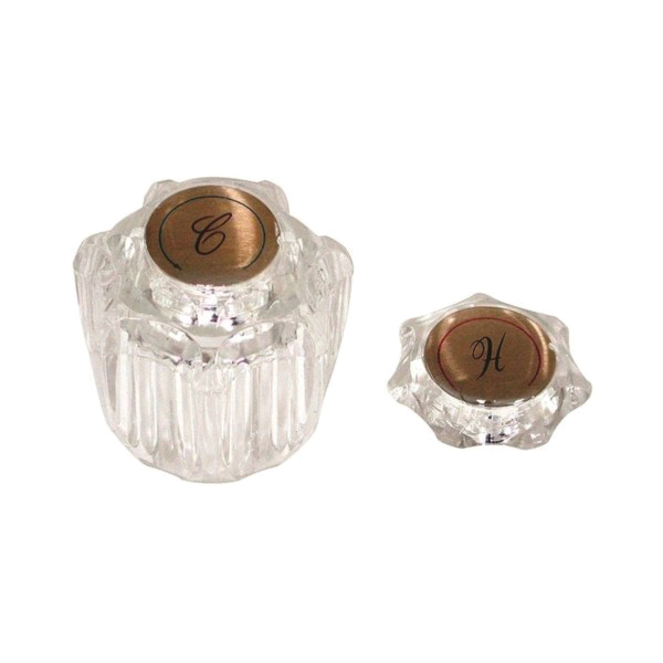 88049 Faucet Knob Handle, Acrylic, For: Delta Delux Two Handle Kitchen and Lavatory Faucets