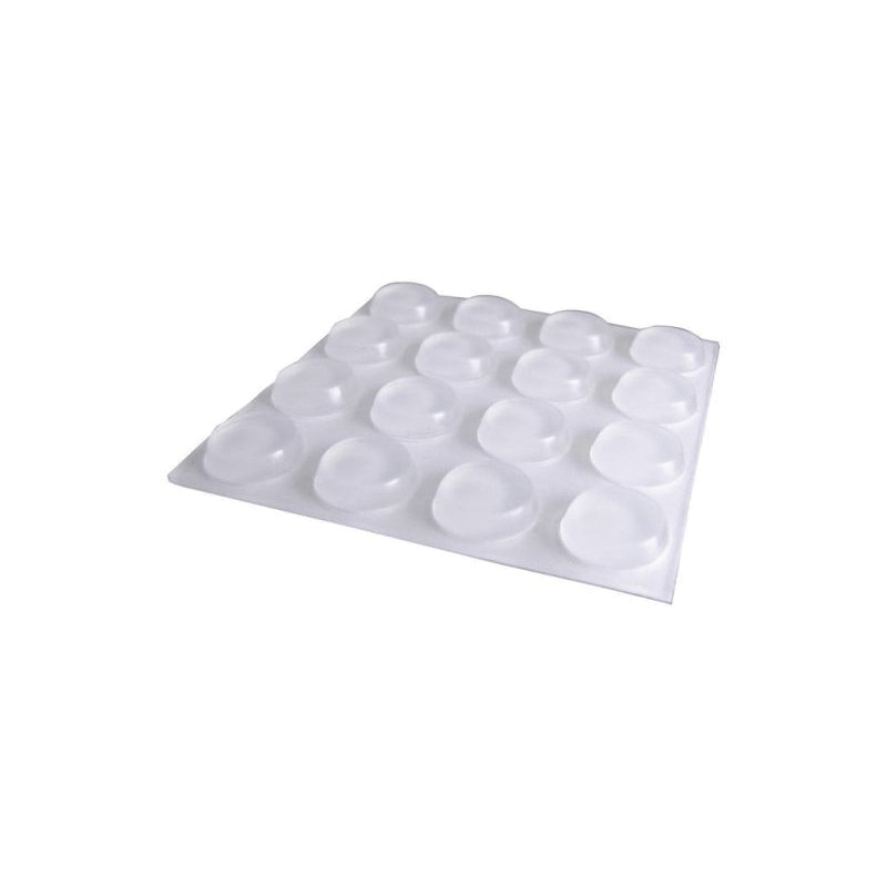 9967 Surface Guard Bumper Pad, 1/2 in, Round, Vinyl, Clear, 16 Pk