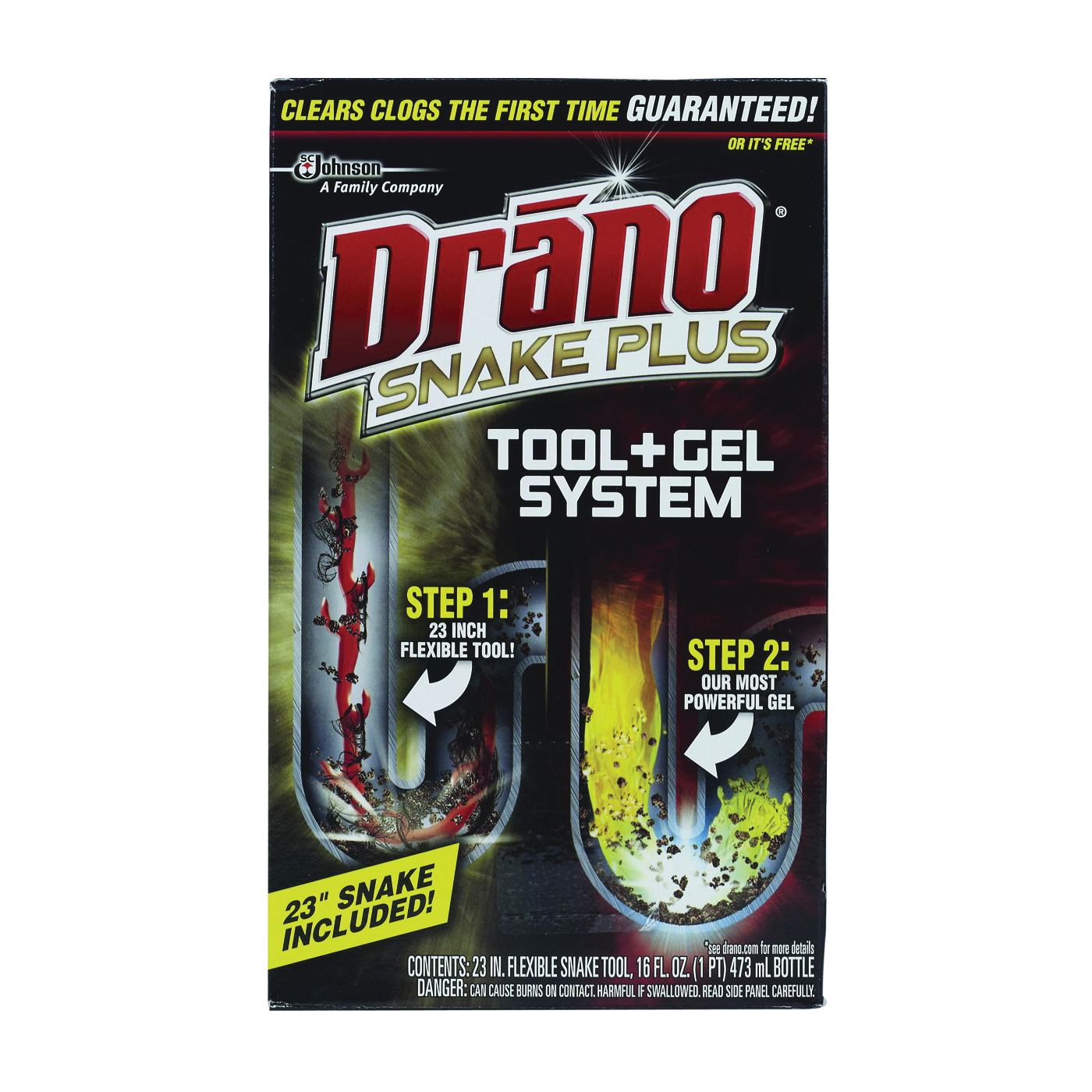 Drano Snake Plus 70241 Drain Cleaner, Gel, Natural, Bleach, 16 oz Bottle