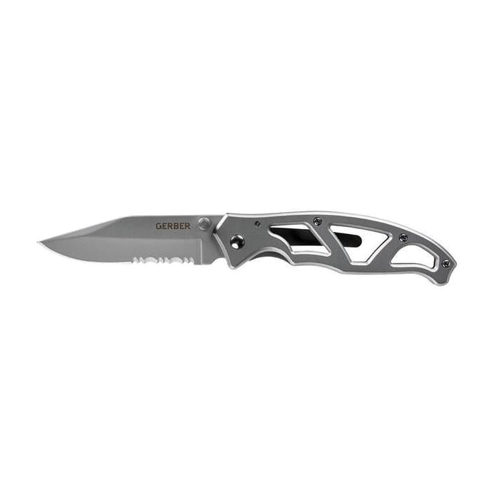22-48443 Folding Pocket Knife, 3.01 in L Blade, HCS Blade, 1-Blade, Silver Handle