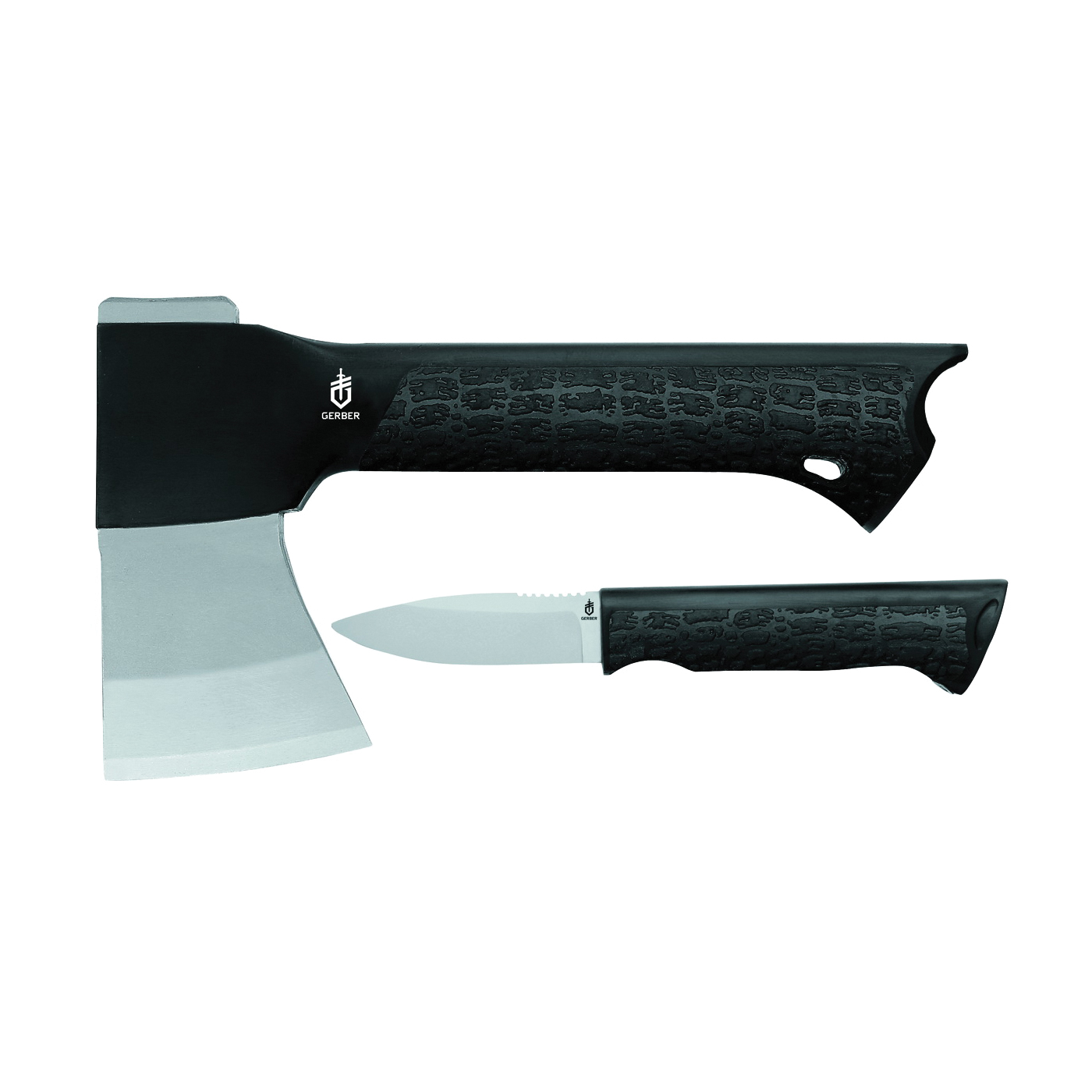31-001054 Axe Gator Combo with Knife, Steel Blade, Glass Filled Nylon Handle, Gator-Grip Handle, Black Handle
