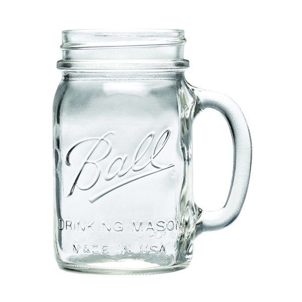 Ball 1440016000 Drinking Mug, 16 oz Capacity, Glass, Clear - 2