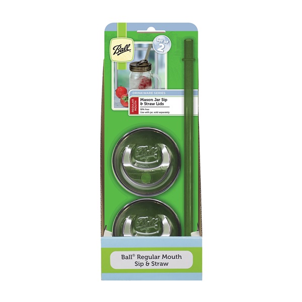 Ball 1440015005 Sip and Straw Canning Lid, Regular Mouth, Plasti