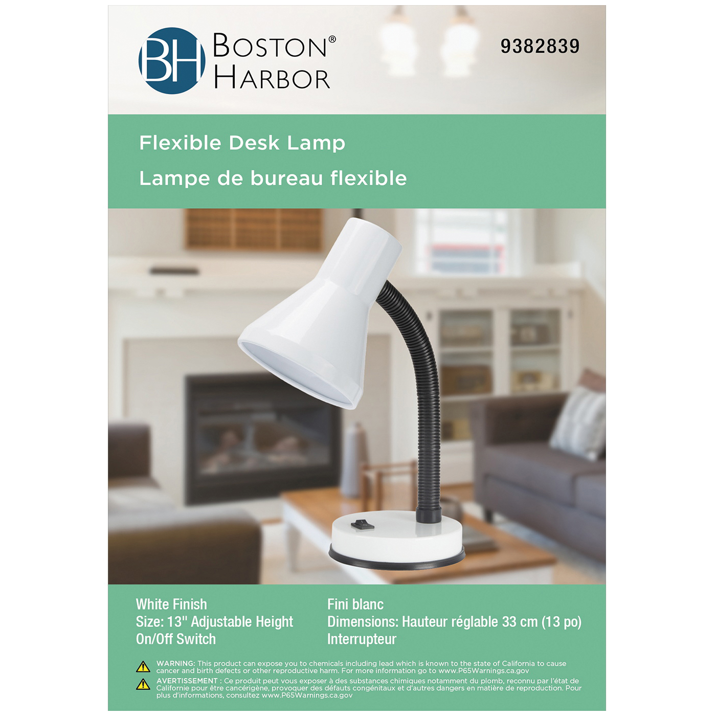 Boston Harbor TL-TB-134-WH-3L Flexible Desk Lamp, 120 V, 60 W, 1-Lamp, CFL Lamp, White Fixture, White - 3