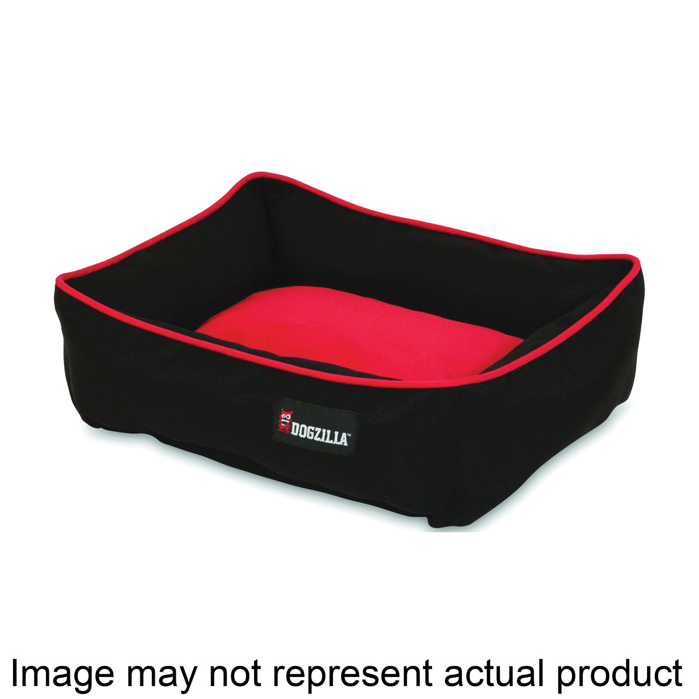 80379 Pet Lounger, 22 in L, 18 in W, Rip-Stop Fabric, Black/Red, S to M Pet Size