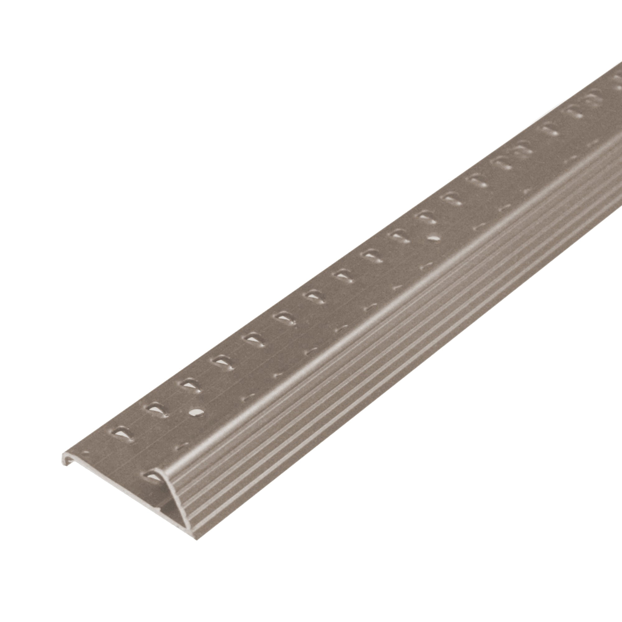 43886 Carpet Gripper, 72 in L, 1-3/8 in W, Fluted Surface, Aluminum, Pewter