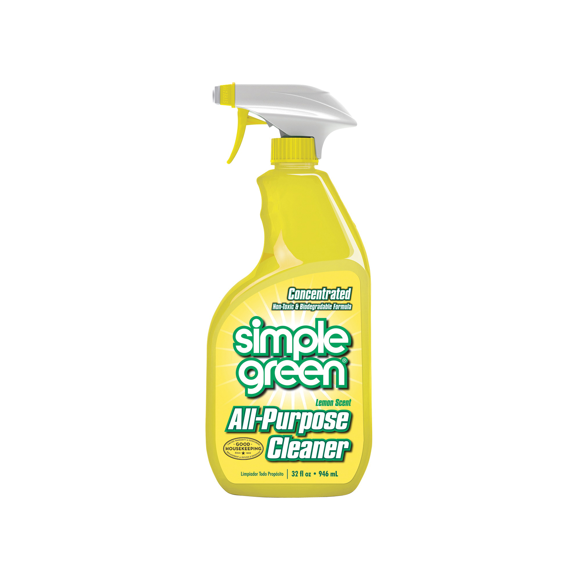 3010001214003 Concentrated All-Purpose Cleaner, 32 oz Bottle, Liquid, Lemon, Yellow