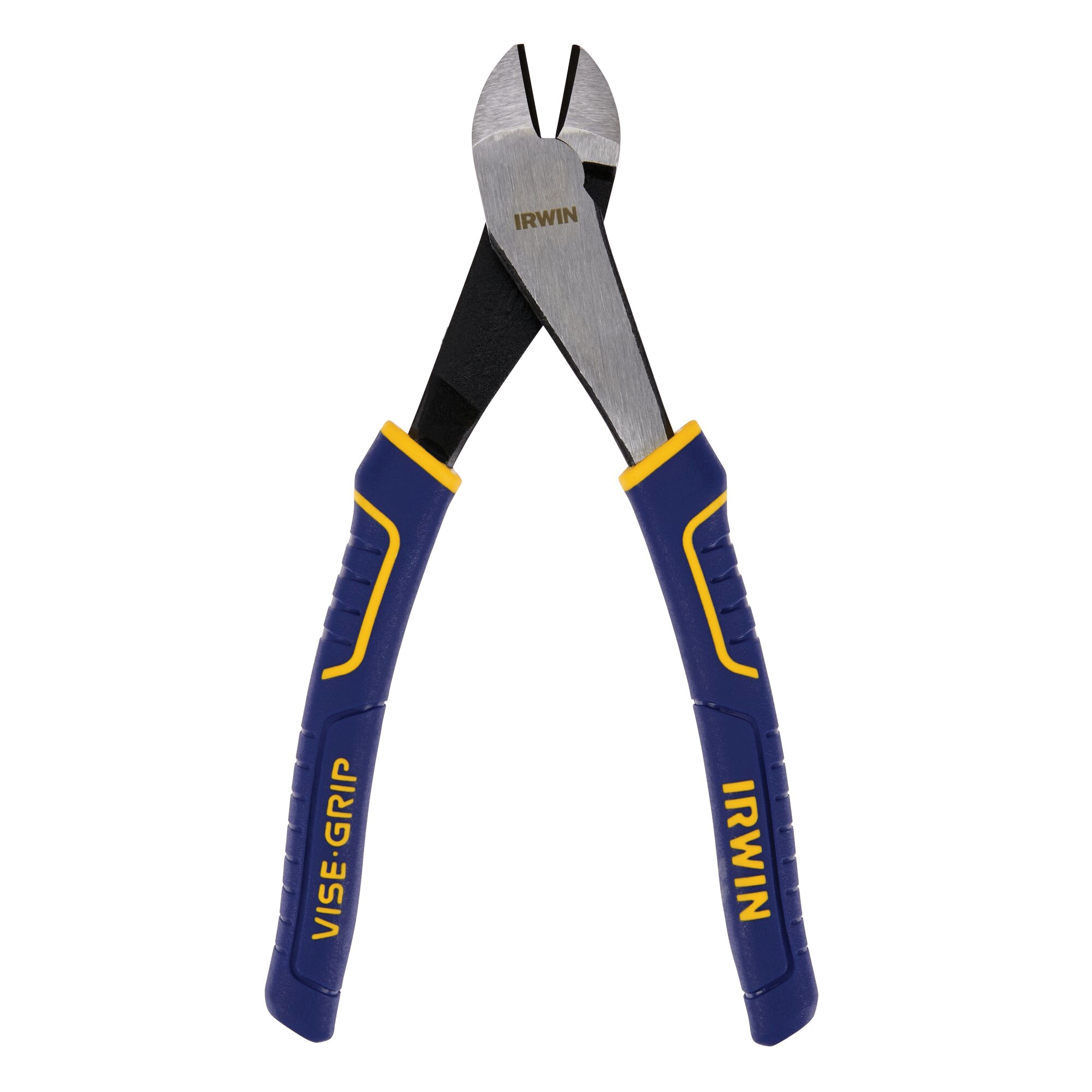 2078308 Diagonal Cutting Pliers, 8 in OAL, 1-1/8 in Jaw Opening, Blue/Yellow Handle, Cushion Grip Handle