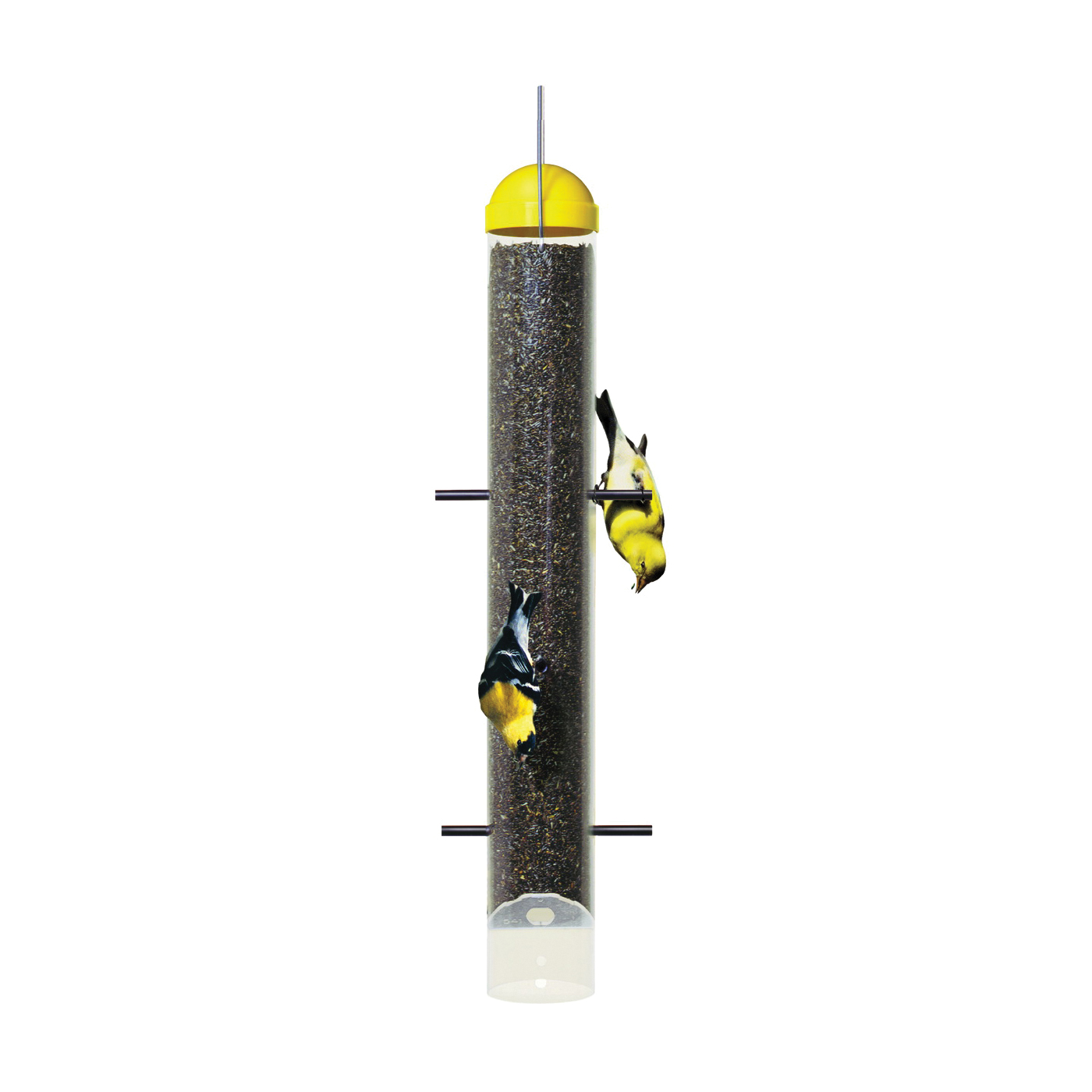 399 Thistle Bird Feeder, 19-1/4 in H, 2 lb, Plastic, Bright Yellow/Clear, Hanging