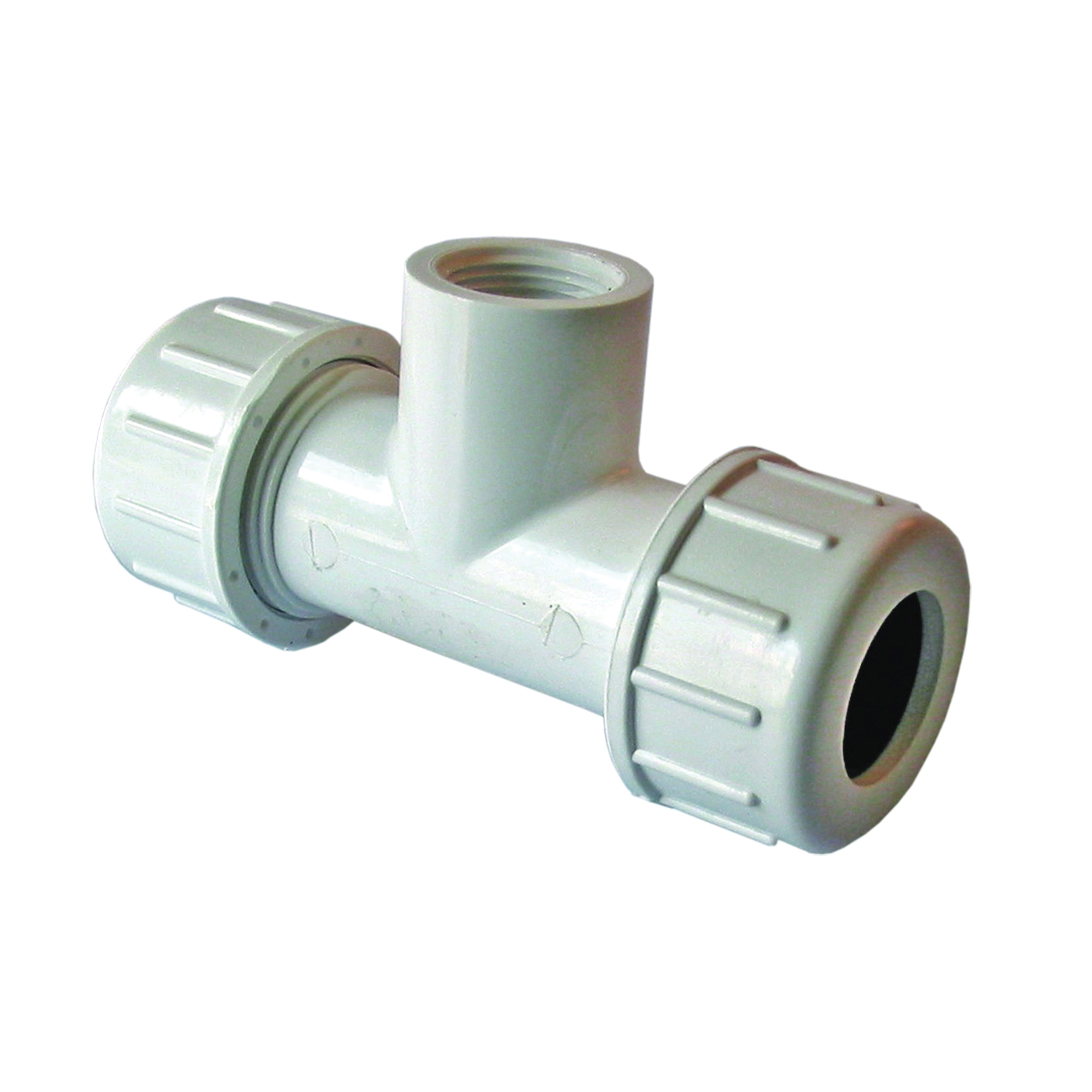 American Valve P230 3/4 Pipe Tee, 3/4 in, Compression x Compression x Female NPT, PVC, SCH 40 Schedule, 150 psi Pressure
