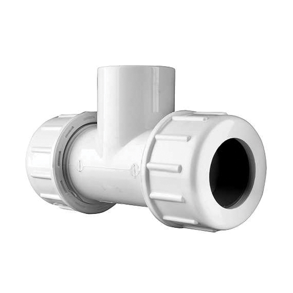 American Valve P230 3/4 Pipe Tee, 3/4 in, Compression x Compression x Female NPT, PVC, SCH 40 Schedule, 150 psi Pressure